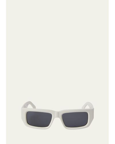 Palm Angels Sutter Acetate Rectangle Sunglasses - White