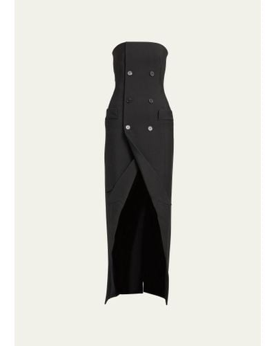 Alexander McQueen Strapless Double-breasted Blazer Dress - Black