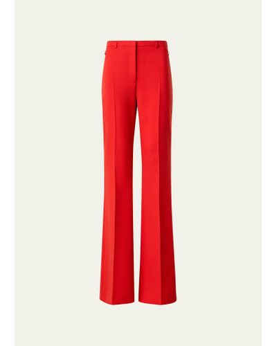 Akris Farrah Boot-cut Wool Pants - Red