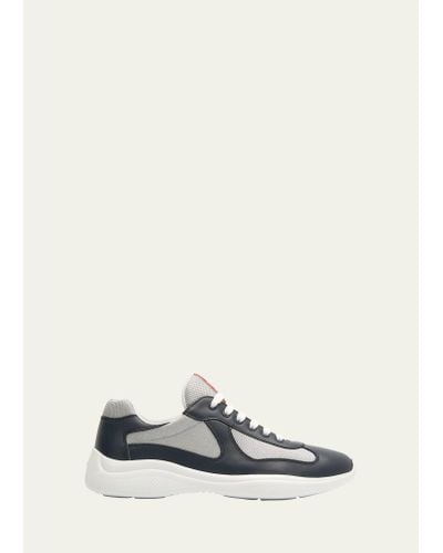 Prada Americas Cup Leather Sneaker Sneakers - White