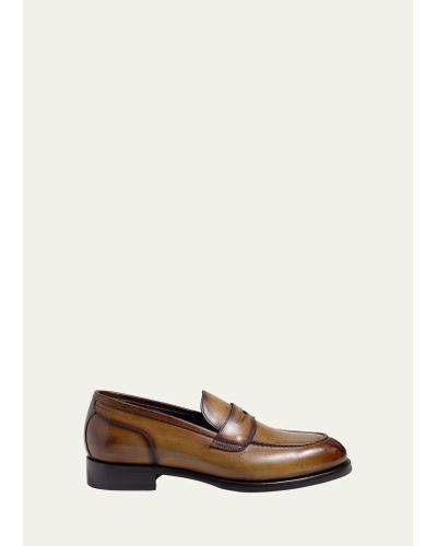 Di Bianco Miseno Calf Leather Penny Loafers - Natural