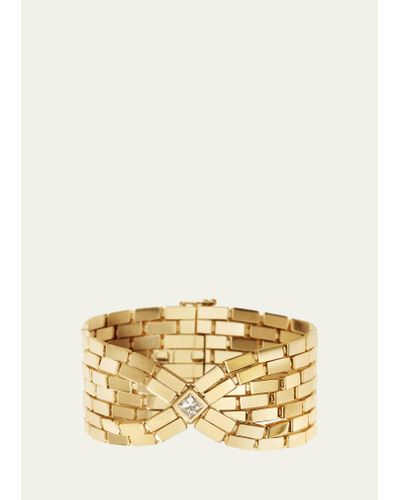 Ileana Makri 18k Yellow Gold Cascade Bracelet With Square White Diamonds - Natural