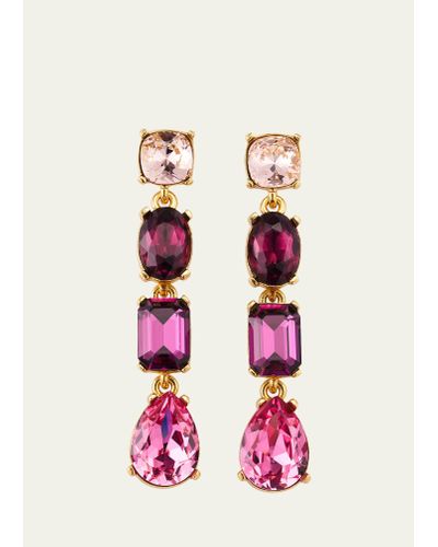 Oscar de la Renta Large Gallery Earrings - Pink