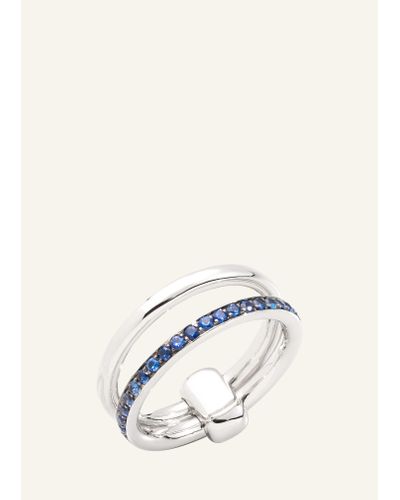 Pomellato Iconica 18k White Gold Sapphire Ring - Natural
