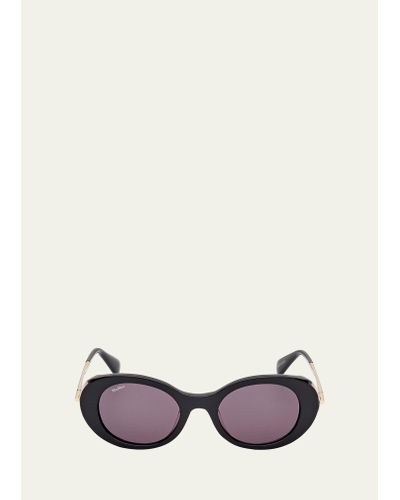 Max Mara Malibu10 Acetate & Metal Round Sunglasses - White