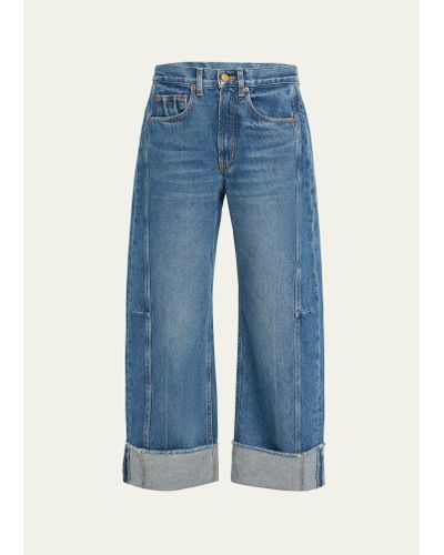 B Sides Lasso Relaxed Cuffed Jeans - Blue