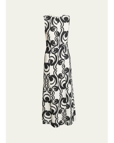 Dries Van Noten Dimia Abstract-print Sleeveless Dress - White