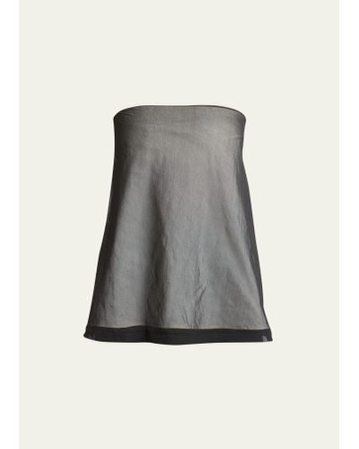 Proenza Schouler Gwen Strapless Sheer Overlay Midi Dress - Gray