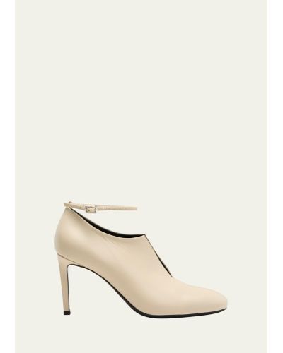 Peter Do Metallic Ankle-strap Low Booties - Natural