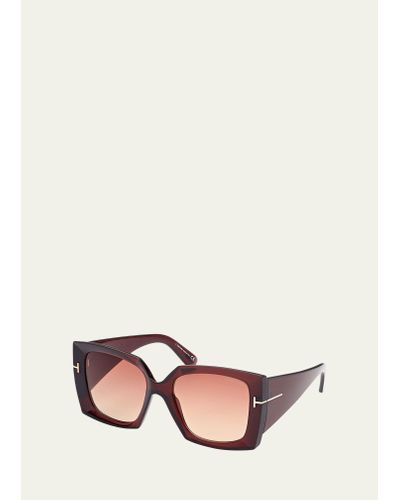 Tom Ford Jacquetta Square Acetate Sunglasses - Pink