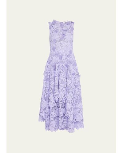 Jason Wu Floral Guipure Lace Midi Dress - Purple