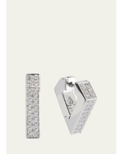 DRIES CRIEL 18k White Gold Medium Diamond Brute Diamanti Earrings - Natural