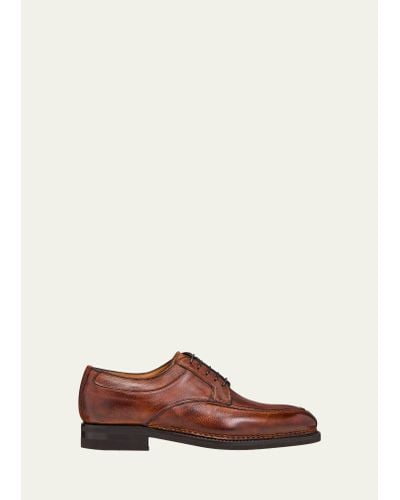 Bontoni Quasimodo Split-toe Leather Derby Shoes - Brown