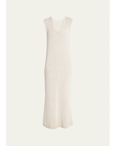 The Row Folosa Open-knit Maxi Silk Dress - Natural