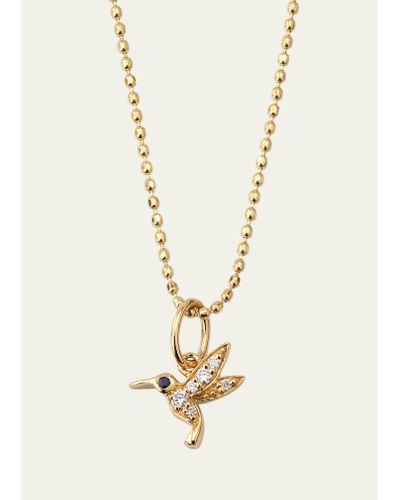 Sydney Evan Girl's Tiny Hummingbird Charm Necklace - Natural