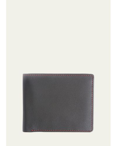 ROYCE New York Personalized Leather Rfid-blocking Trifold Wallet - Gray