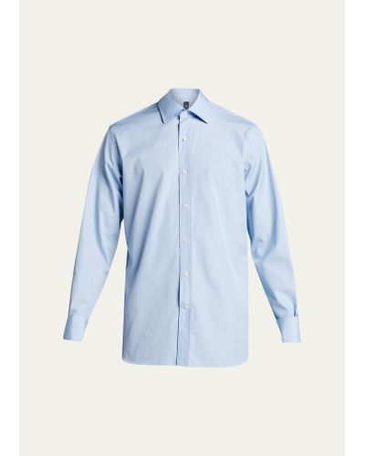Bergdorf Goodman Poplin French-cuff Dress Shirt - Blue