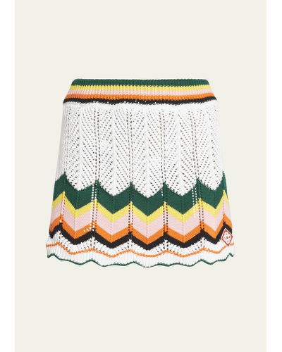 Casablancabrand Chevron Lace Knit Mini Skirt - Gray