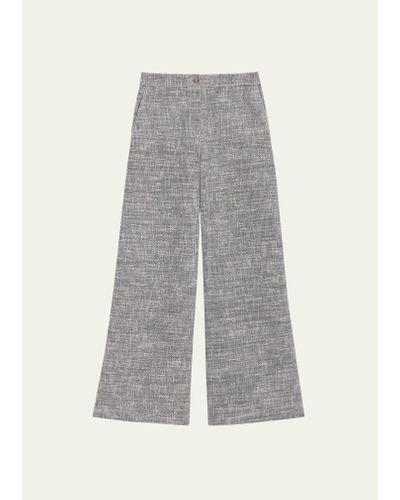 Theory Tweed Wide-leg Cargo Pants - Gray
