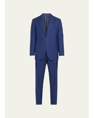 Cesare Attolini Super 150s Wool Suit - Blue