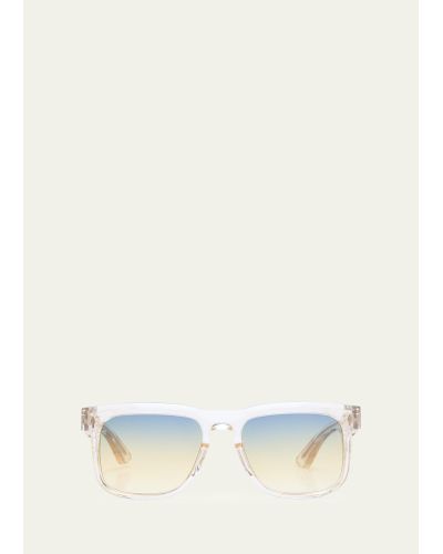 Jacques Marie Mage Wesley Acetate & Steel Square Sunglasses - Natural
