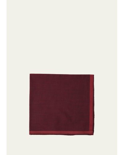Simonnot Godard Solid Stripe Handerchief - Red