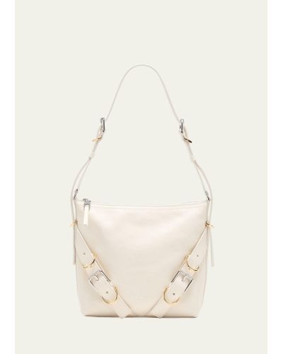 Givenchy Voyou Small Crossbody Bag In Tumbled Leather - Natural