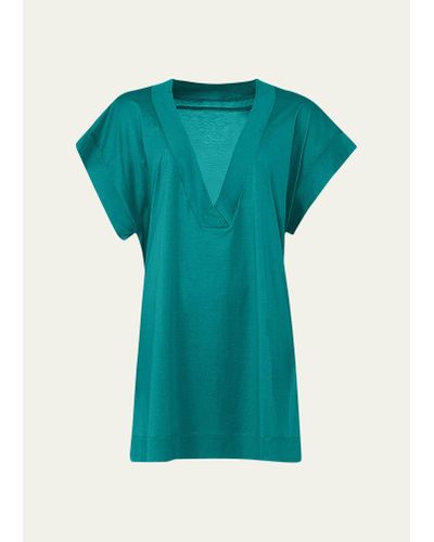 Eres Renee V-neck T-shirt Coverup - Green