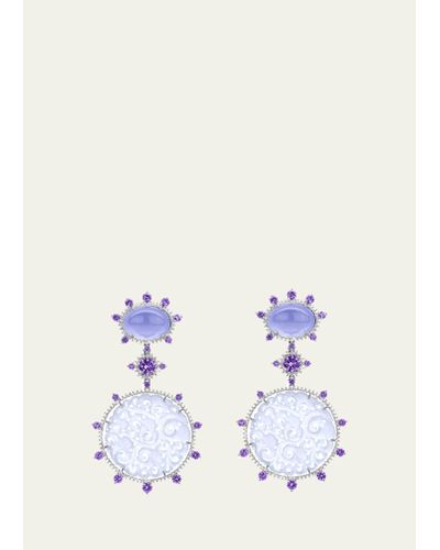 Paul Morelli 18k White Gold Icy Jade Dangle Earrings - Blue