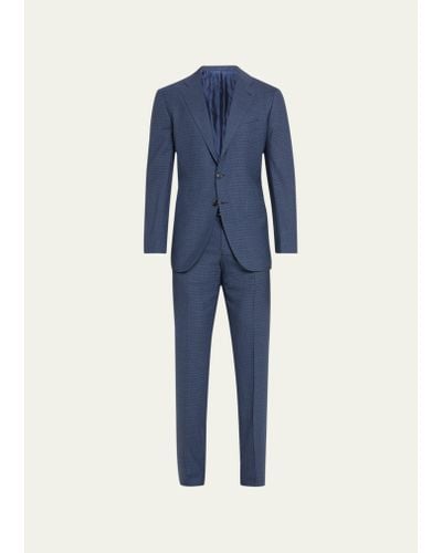 Cesare Attolini Check Wool Suit - Blue