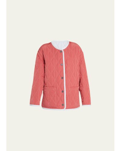 Jane Post Button-front Reversible Quilted Jacket - Multicolor