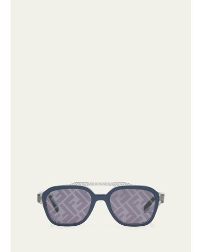 Fendi Bilayer Ff Acetate Square Sunglasses - White