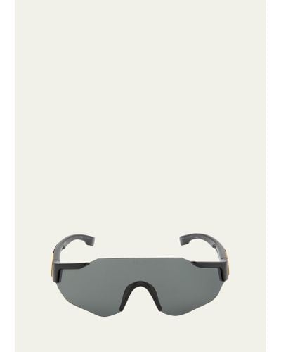 Fendi Ff-logo Rimless Shield Sunglasses - White