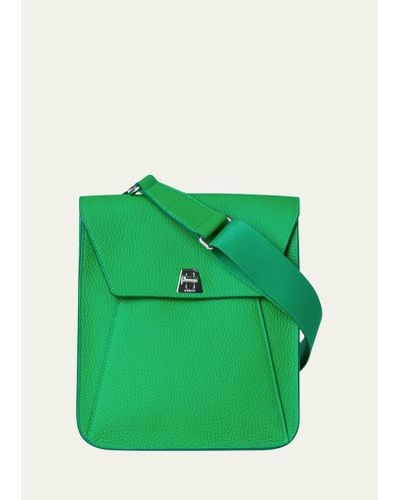 Akris Anouk Small Leather Messenger Bag - Green