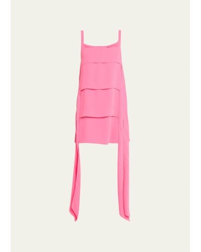 Alexis Hazel Tiered Square-neck Mini Dress - Pink