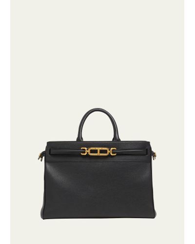 Tom Ford Whitney Large Top-handle Bag In Leather - Black