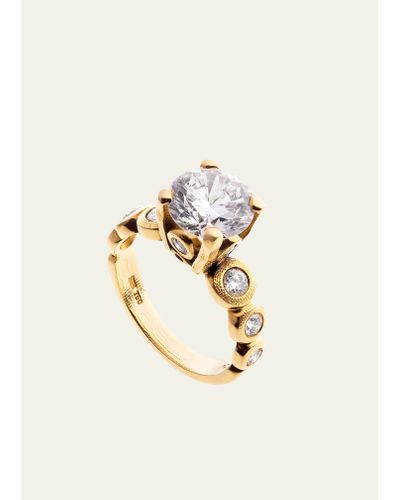 Alex Sepkus 18k Cubic Zirconia Candy Solitaire Ring With Diamonds - Metallic
