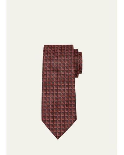 Zegna Silk-wool Jacquard Tie - Red
