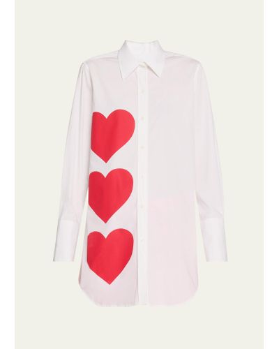 Libertine Pinky Red Hearts Long Classic Shirt
