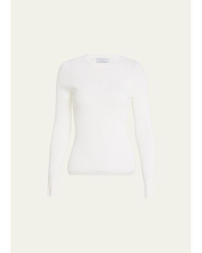 Gabriela Hearst Browning Cashmere Ribbed Top - Natural