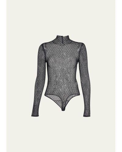 Khaite Fena Lace-knit Bodysuit - Black