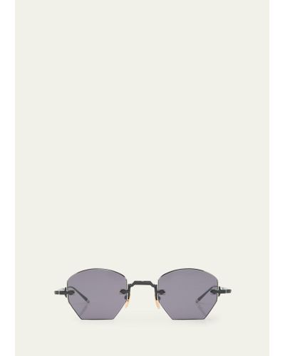 Jacques Marie Mage Oatman Titanium Aviator Sunglasses - White