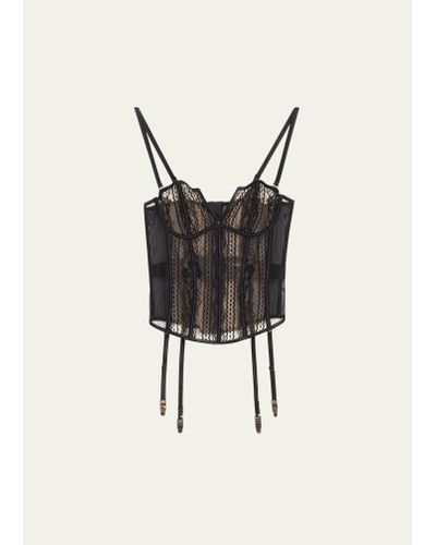 LIVY Montmartre Lace Suspender Bustier - Black