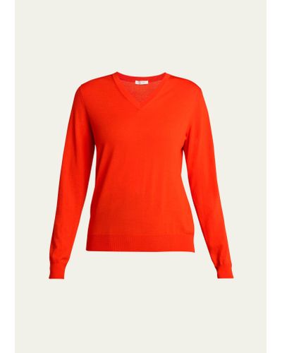 The Row Gracy V-neck Cashmere Sweater - Red