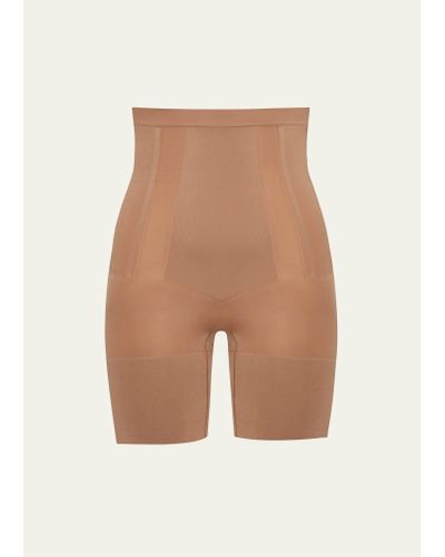 Spanx Oncore High-waisted Mid-thigh Shorts - Natural