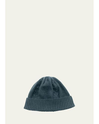 Bergdorf Goodman Cable-knit Beanie Hat - Blue