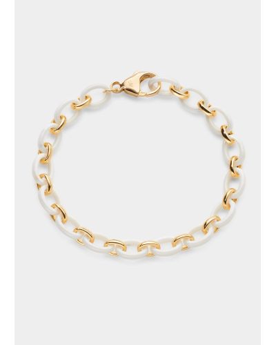 Monica Rich Kosann 18-karat Yellow Gold & White Audrey Link Bracelet