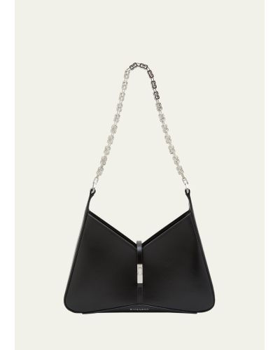 Givenchy Small Cutout Zip Shoulder Bag In Leather - White