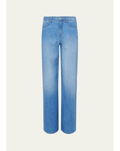 L'Agence Alicent High-rise Sneaker Wide-leg Jeans - Blue