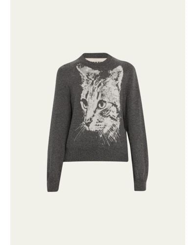 Libertine Cat People Shrunken Cashmere Sweater - Multicolor